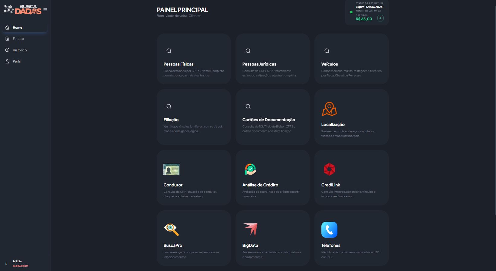 Painel de Módulos